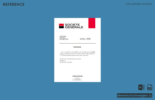 Frankreich Société Générale Schließungsreferenzbeispiel Vorschau